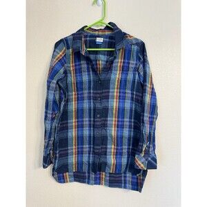 KAVU Wmns Plaid Cotton Flannel Long Sleeve Button-Up Shirt Multi Color Size XS